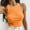 Orange, variant on Elvqul Sleeveless Tank Tops for Women Crewneck Womens Camisole Solid Ribbed Pullover Undershirts Yellow