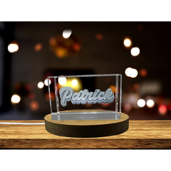 Patrick| Names Art 3D Engraved Crystal