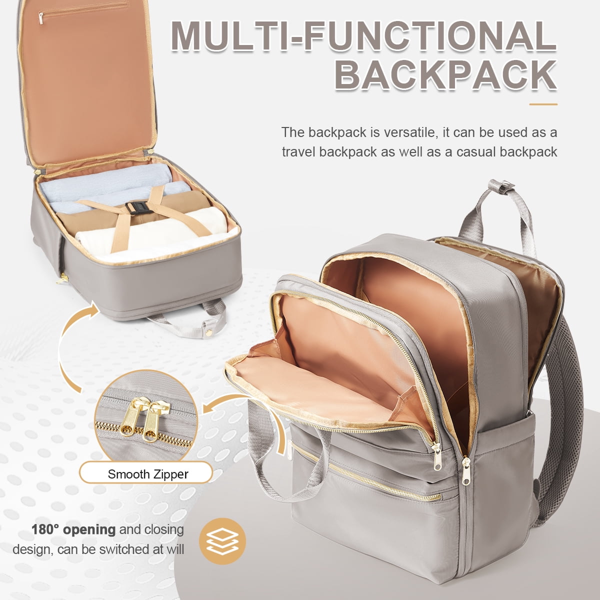 Travel Backpack For Women Men Airline Approved Carry On Bags For Airplanes Khaki Laptop Backpack Personal Item Backpack For Traveling On Airplane College Backpack With Laptop Compartment