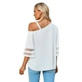 thumbnail image 2 of Purcoar Women's T-Shirt One Shoulder Short Horn Sleeve Top, 2 of 9