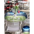 thumbnail image 6 of Outdoor Tablecloth with Umbrella Hole Zipper Rugby Round Tablecloth 60" Waterproof Outside Table Cloth Modern Sport Blue Green Landscape Patio Table Cover Tablecloths for Picnic Party, 6 of 8