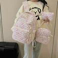 thumbnail image 2 of Quilted Floral Backpack, School Backpack for her, Cute Floral Bookbag for Hers Teens for Elementary Middle High School Student, Back To School, 2 of 8