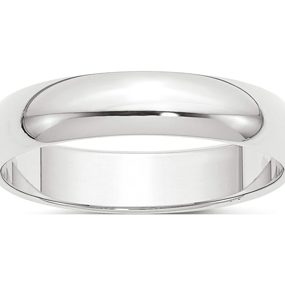 Platinum 5mm Half-Round Wedding Band (Size 5) Made In United States phr050-5