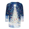 thumbnail image 4 of Womens Christmas Tops 3/4 Length Sleeve T Shirts Plus Size Women Blouses Cotton 3/4 Sleeve Shirts For Women Dressy Casual Plus Size Fall Outfits 2025, 4 of 5
