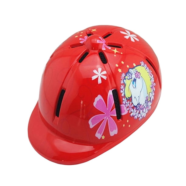 Eigraketly Casco de equitación Niños Ecuestre Multicolor Protección a prueba de golpes Equipo de protección duro Use cómodamente Sporting Ciclismo Rojo