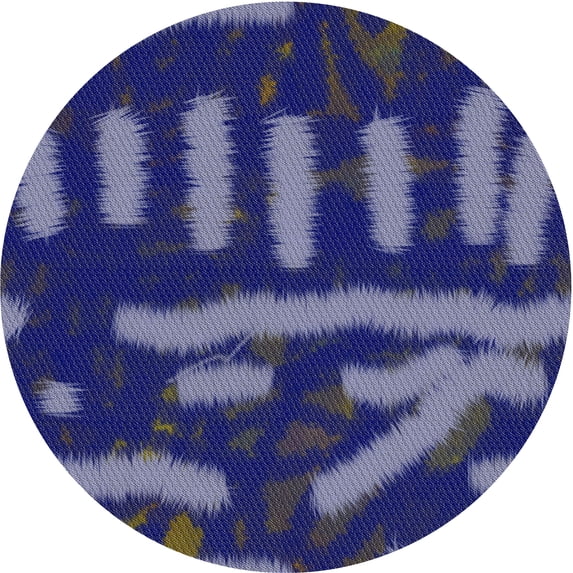 Ahgly Company Machine Washable Indoor Round Transitional Periwinkle Purple Area Rugs, 5' Round