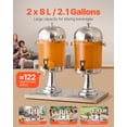 thumbnail image 2 of VEVOR Drink Dispenser 2.1 Gal x 2 Beverage Dispenser for Party with Spigot Tray, 2 of 9