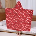 thumbnail image 5 of Red Christmas Tree Pattern Hooded Bath Towel，60"x35" for Ages 3 To 12 Kids, Quick Dry Lightweight Soft Microfiber Hood Beach Towel Cover Up for Kids, 5 of 7