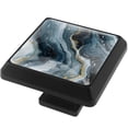 thumbnail image 2 of HemaKayy 3 Pack 1.45" Decorative Cabinet Knobs - Stylish ABS Glass Black Handles for Kitchen, Bedroom, & Home Furniture Decor - Durable & Elegant - Unique Marble Design, 2 of 7