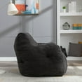 thumbnail image 3 of Mieres  Faux Fur Fabric Bean Bag Chair, Floor Sofa For Living Room, Bedroom Lazy Sofa Dark Espresso, 3 of 5