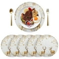 thumbnail image 5 of Ryvnso Christmas Deers Golden Round Plate Mats Dining Table Placemat Set of 4 for Holiday Decoration, 5 of 7