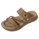thumbnail image 1 of Bmisegm Southeast Asia Slippers Women 2024 Summer Fashion Travel Leisure Flat Rhinestone Woven Sandals Slippers Womens Sandals Summer Khaki 8, 1 of 9