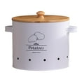 thumbnail image 3 of deevoka Kitchen Vegetable Storage Tin Metal Potato Onion Garlic Storage Bin for Home White Large, 3 of 9