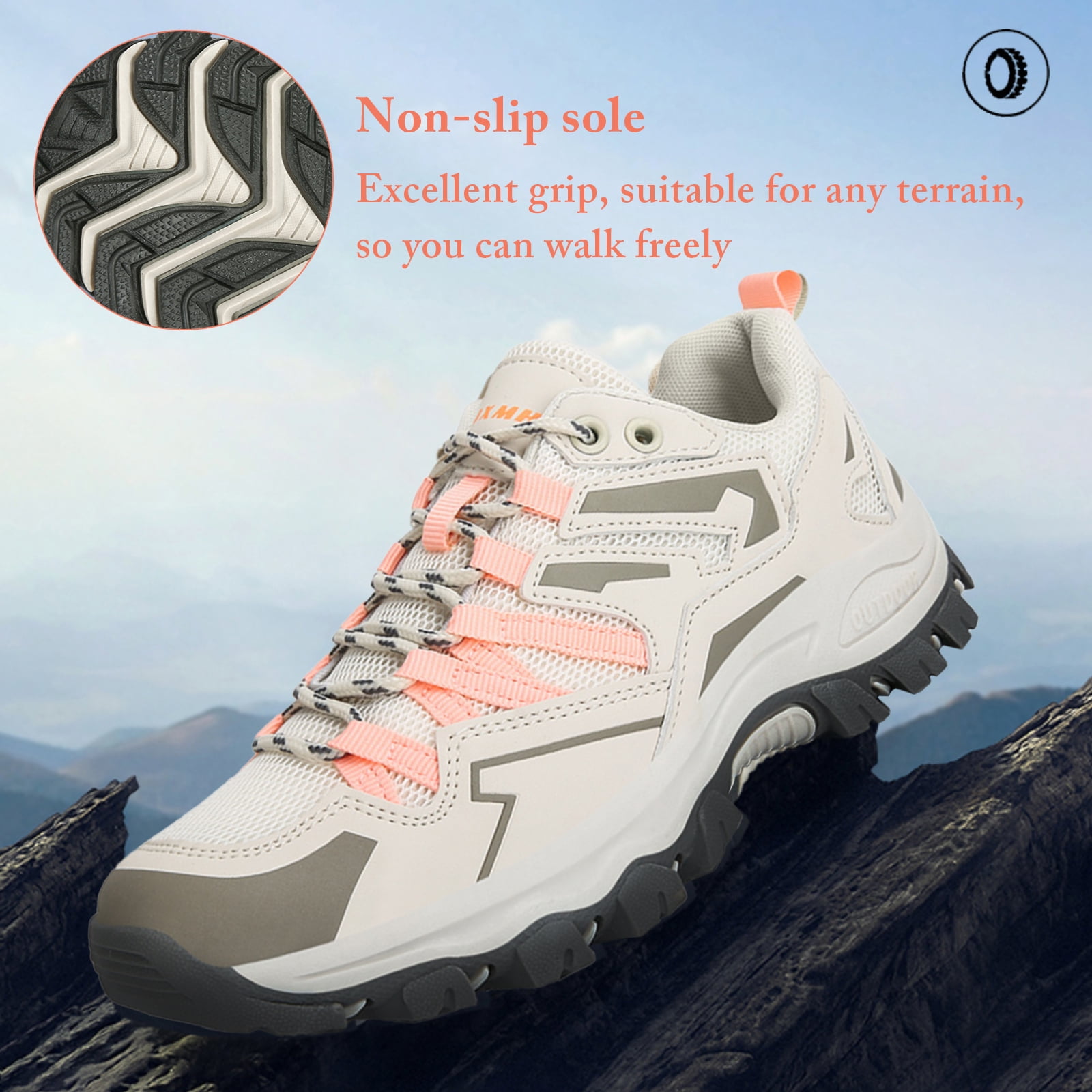 Men's Waterproof Hiking Shoes Lightweight Breathable Walking Shoes for Women Anti Slip Outdoor Trekking Trails Camping Shoes