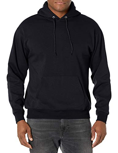 Hanes mens Pullover Ecosmart Fleece Hooded Sweatshirt,Black,XX-Large