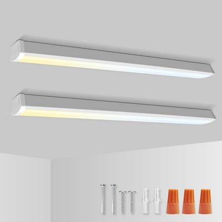 ALUSSO LED Wraparound Light 4000lm,  3CCT 3000K/4000K/5000K Adjustable, 4FT 40W Hardwire LED Shop Lamps, for Kitchen, Garage, Office, Hallway, 2Pack