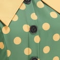 thumbnail image 5 of Karymi Summer Dress Vintage Polka Dot Swing Midi Dress, Contrast Collar Short Sleeve Button Front Self Bow Waist Retro Hepburn Party Sundress Womens Dresses, 5 of 8