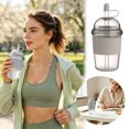 thumbnail image 2 of Reusable Iced Coffee Cups with Lids and Straws, Bubble Tea Tumbler with Silicone Sleeve, Leakproof Portable Straw Cup for Cold Drinks, Smoothies, Daily Travel Outdoor Use (Grey), 2 of 5