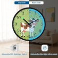 thumbnail image 5 of Voice Activated Clock with Glow Light 12 Inch Large Silent Wall Clock Battery Operated for Home Decor A Brown and White Cow, 5 of 8