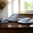 thumbnail image 4 of ne 12- Melamine Dinnerware Set, Unbreakable Lightweight Modern Plates & Bowls, Ceramic Look, Dish Set for 4, Dishwasher Safe for Camping RV Picnic  Kitchen (Blue), 4 of 6