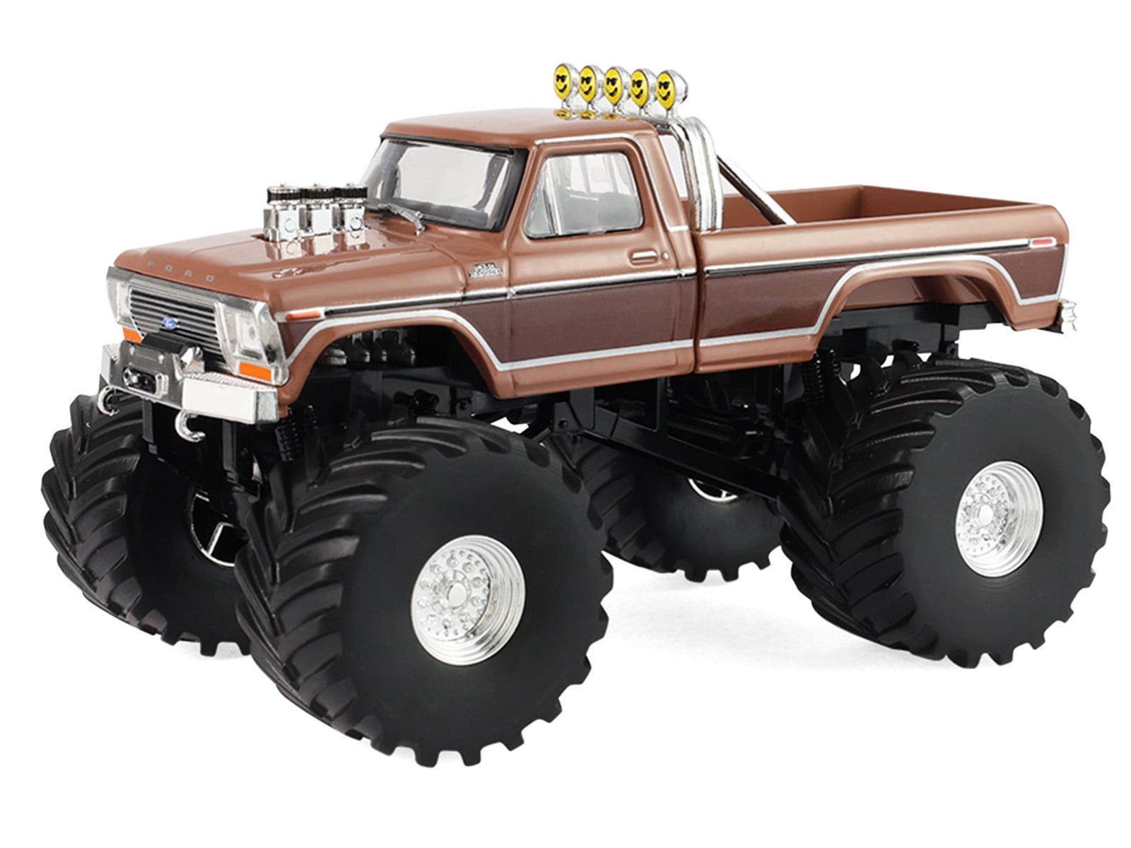 1978 Ford F-350 Monster Truck with 66-Inch Tires "BFT" Brown Two-Tone "Kings of Crunch" Series 1/43 Diecast Model Car by Greenlight