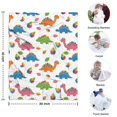 thumbnail image 4 of White Dinosaurs Colorful Leaves Pattern Blanket,Comfortable Soft Flannel Throw Blanket,All Season,Warm Lightweight Blankets for Sofa Bed Couch Living Room Chair,30"x40", 4 of 4