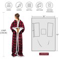 thumbnail image 7 of Tirrinia Sherpa Wearable Blanket for Adult Women and Men, Super Soft Comfy Warm Plush Throw with Sleeves TV Blanket Wrap Robe Cover for Sofa and Couch, Red Plaid, 72" x 55", 7 of 7