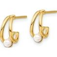 thumbnail image 2 of 14K Yellow Gold Polished Freshwater Cultured Pearl J-Hoop Earrings (11.3 X 7.35) Made In United States xf797e, 2 of 5