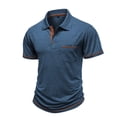 thumbnail image 4 of StSilkitty Men's Short Sleeve Golf Shirts Solid Color Casual Collared Tee Shirt Summer Beach Vacation Tops, 4 of 6