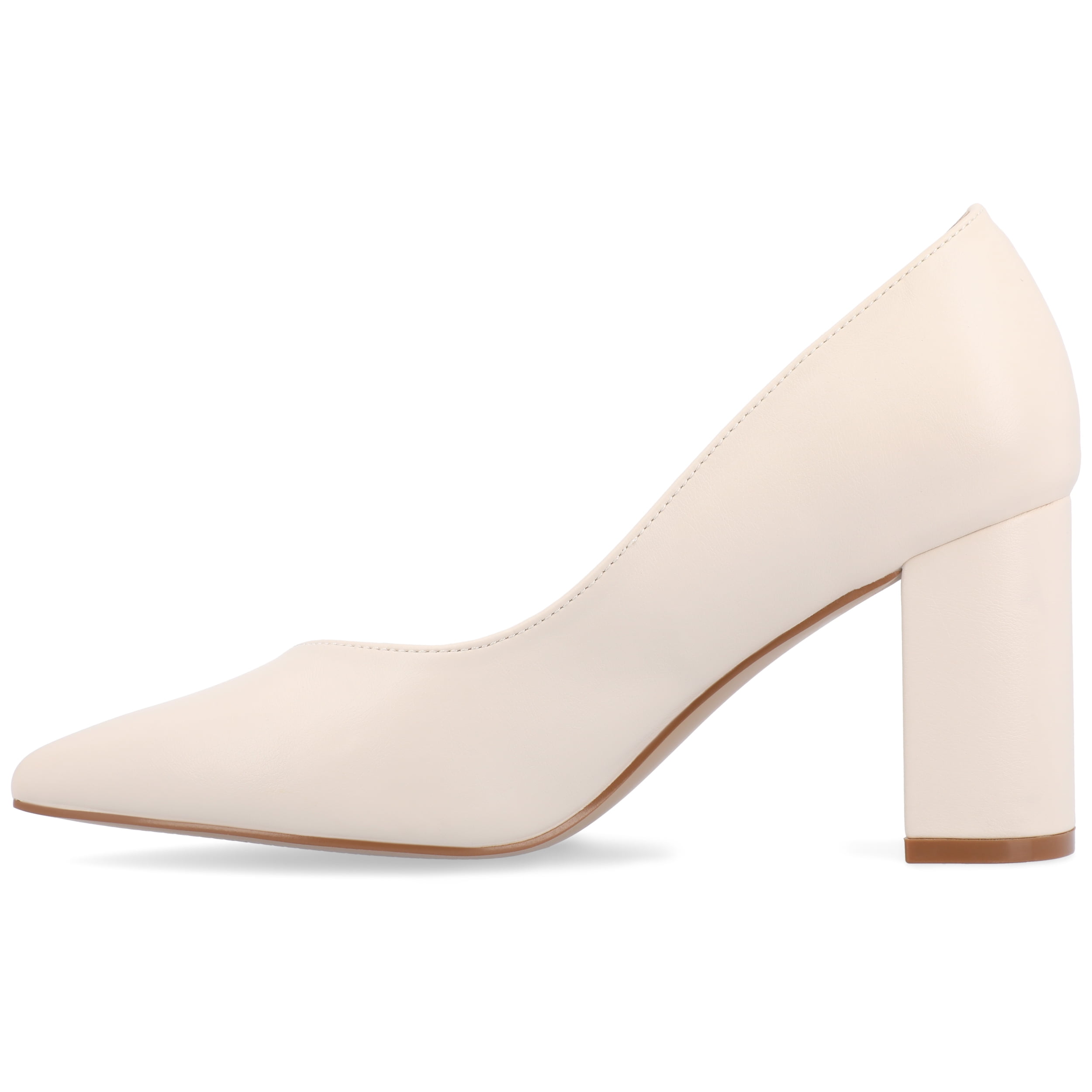 Journee Women's Simonne SuperNatural Shades Wide Width Block Heel Pointed Toe Pumps
