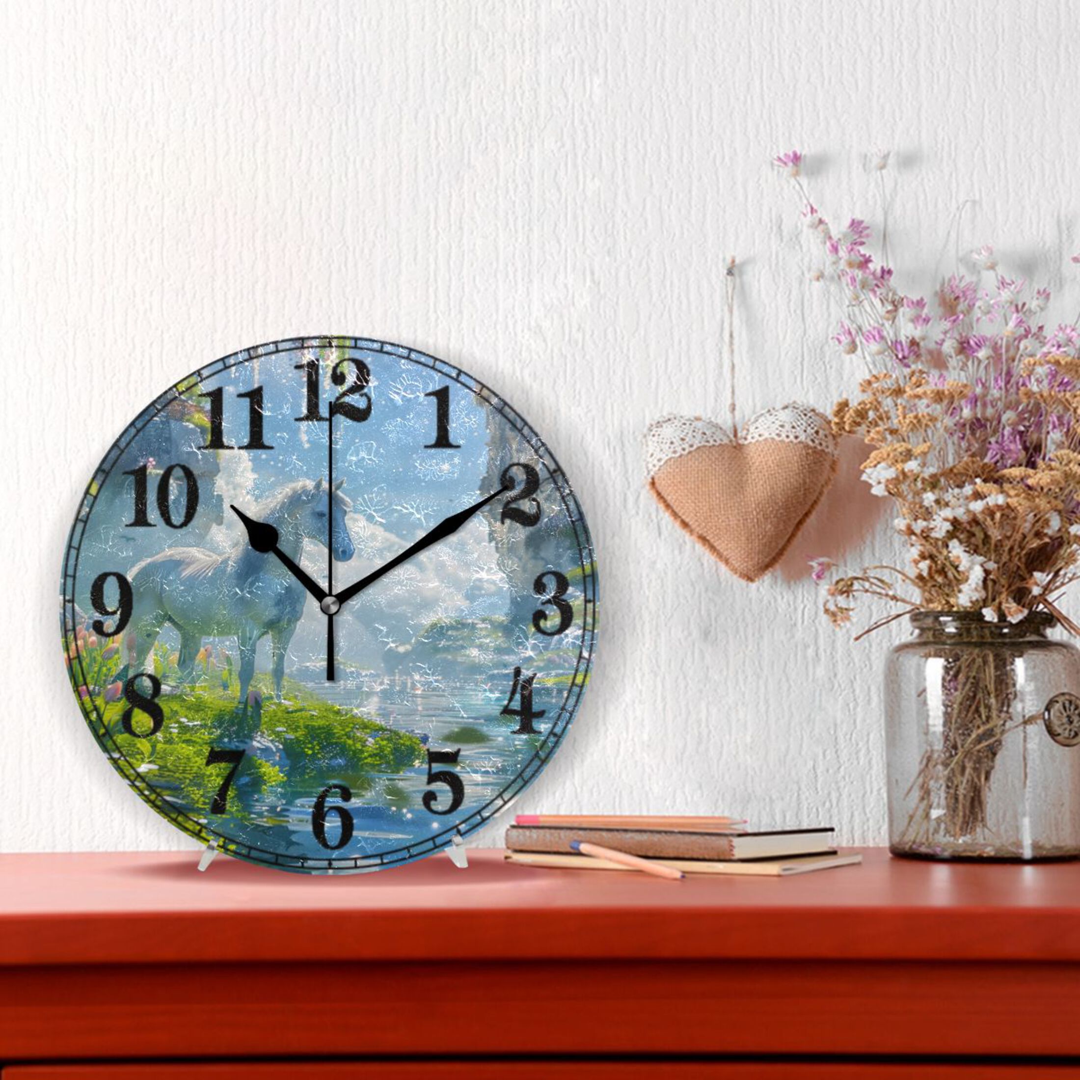 Horse Beautiful Landscape Silent Wall Clock 10