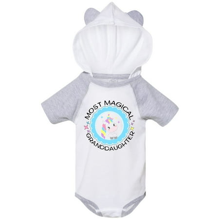 

Inktastic Most Magical Granddaughter- cute unicorn badge Gift Baby Girl Bodysuit
