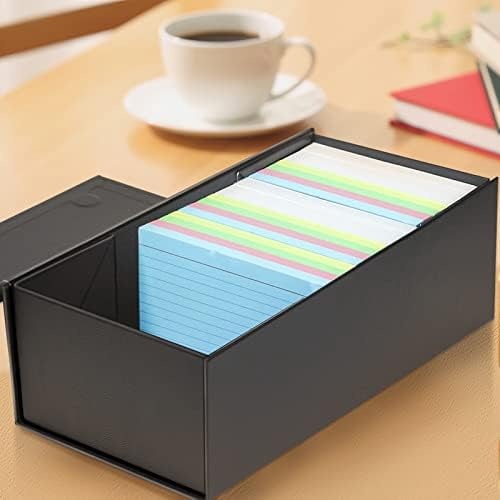 Quivanta 3x5 Index Card Holder Card File Box Organizer, Hold 1200 3x5-Inch Flash Cards 1 Pack Black
