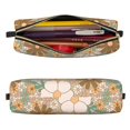 thumbnail image 3 of XMXT Leather Pencil Case, Retro Floral Design Print Large Capacity Pencil Pouch for Student Teens Women, 3 of 9