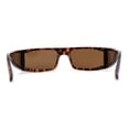 thumbnail image 2 of Windbreaker Side Panel Lens Flat Top Narrow Rectangle Sunglasses Tortoise Brown, 2 of 4