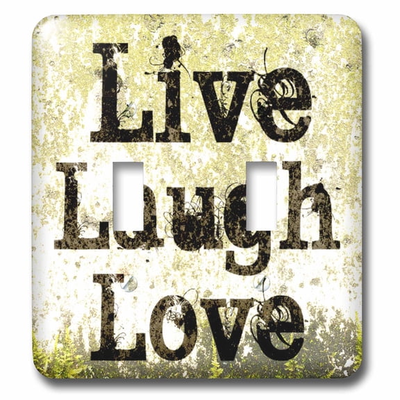 3dRose, Earth Yellow Live Laugh Love Inspiration, double toggle switch