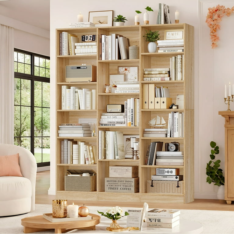 置物 larimar117 Homfa Triple Row 6-tier Bookshelf Floor Standing, Bookcase