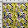 thumbnail image 2 of oneOone Cotton Silk Yellow Fabric Skull Diy Clothing Quilting Fabric Print Fabric By Yard 42 Inch Wide, 2 of 4