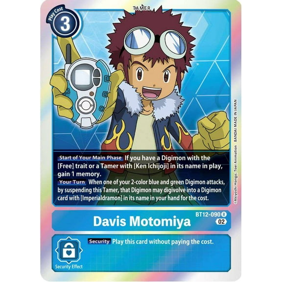 Digimon Across Time Rare Davis Motomiya BT12-090