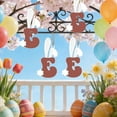 thumbnail image 5 of E Wooden Bunny Ear Ornament With Letter Design, Hanging Decor For Wall, Corridor And Living Room, Easter Holiday Accent And Home Decor, 5 of 7