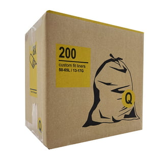 simplehuman Code Q Custom Fit Drawstring Trash Bags, 240 Roll Pack, 50-65  Liter / 13-17 Gallon, White