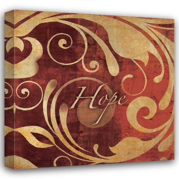 Kristin Emery 28x28 Gallery Wrapped Canvas Wall Art Titled - Red and Gold Hope