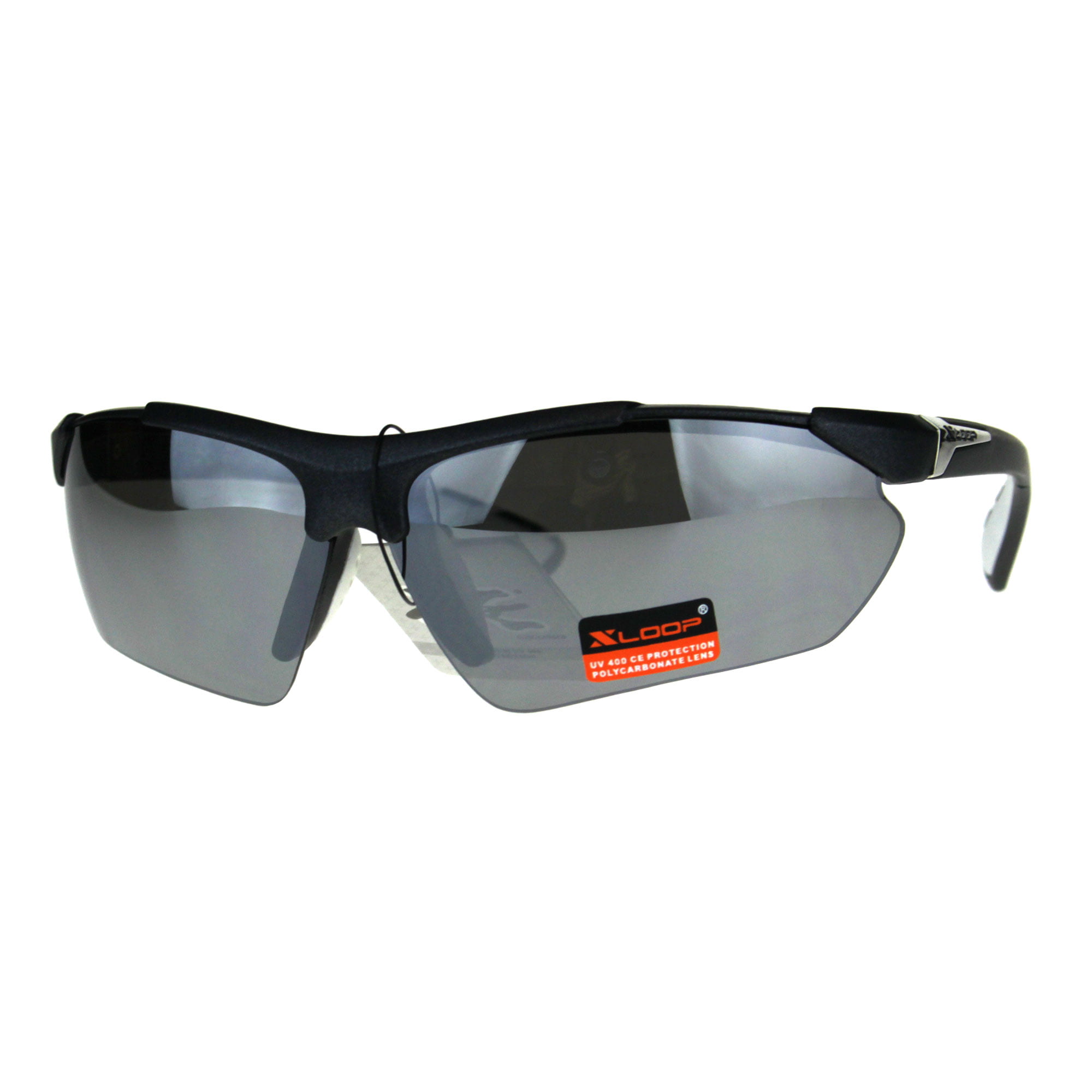 X Loop Sport Half Frame Sunglasses For Men And Women Wrap Around Orange+White 