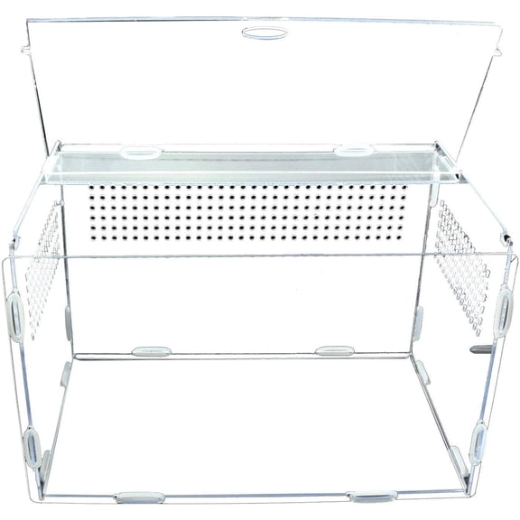 Methold Caja de cría de reptiles de acrílico transparente de color transparente, mano de obra exquisita, duradera y resistente. Terrarios