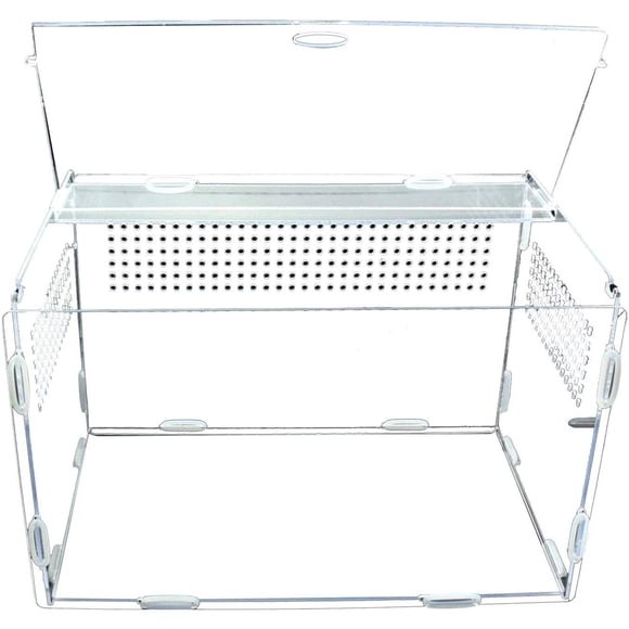Methold Caja de cría de reptiles de acrílico transparente de color transparente, mano de obra exquisita, duradera y resistente. Terrarios