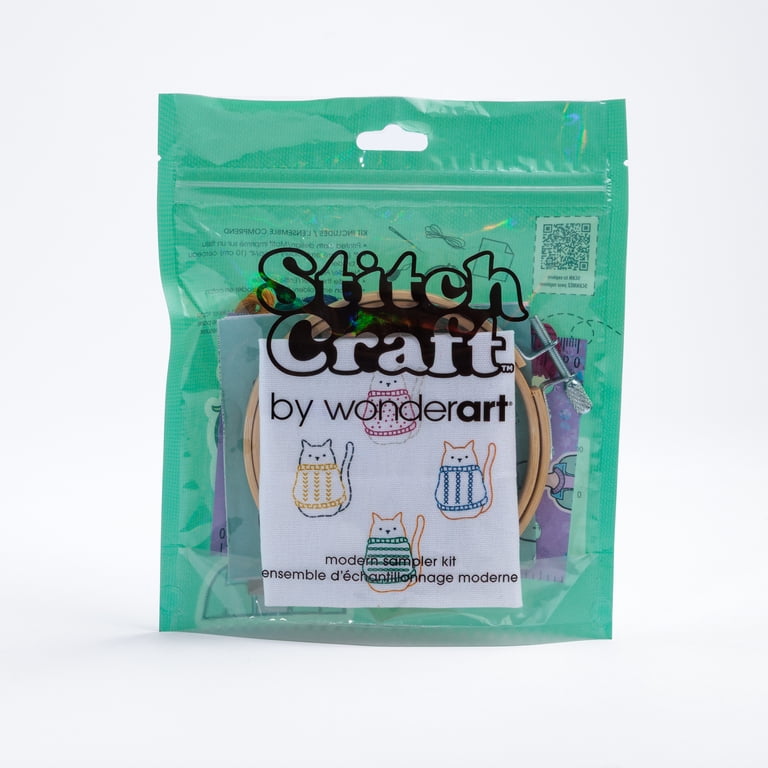 WonderArt Modern Sampler Kit Embroidery Kit - PAWS-ITIVELY