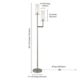 thumbnail image 5 of Evelyn&Zoe Basso 2-Light Torchiere Floor Lamp with Glass Shade in Polished Nickel/Clear, 5 of 10