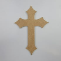 5"Elegant Wall Cross #40, Unfinished Wood Art Shape by Wooden Craft Cutouts