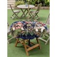 thumbnail image 3 of Outdoor Tablecloth with Umbrella Hole and Zipper, Christmas Dog Round Table Cloth 54 Inch Waterproof Tablecloth, Winter Xmas Gingerbread Snowflakes Navy Blue Picnic Table Cover for Patio Camping, 3 of 7