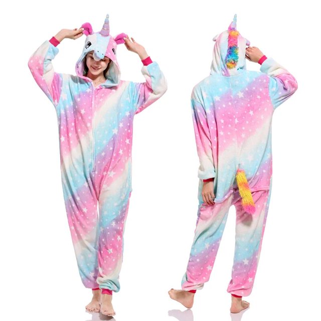 Conjunto de Pijama de unicornio Kigurumi para hombre y mujer, ropa de dormir con dibujos animados de franela, mono de invierno xuanjing unisex